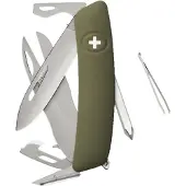 Swiza D08 R AM, KNR.0126.1050, Olive, Zwitsers zakmes, 8 tools