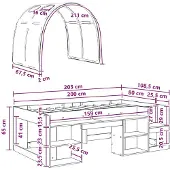 vidaXL Bed met tunnel, 3 stuks, Sonoma eikenhout en blauw houtvezel