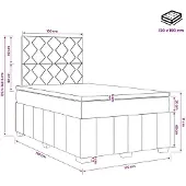 vidaXL Boxspringbed met matras Lichtgrijs 120 x 190 cm Stof