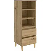 vidaXL Highboard Artisanaal eiken 40 x 36 x 110 cm Bewerkt hout