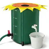 Merkloos Opvouwbare regenwateropslag, 200 liter met kraan