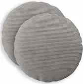 vidaXL Kussensloop 2 st HEERLEN Lichtgrijs Ø 50 cm corduroy
