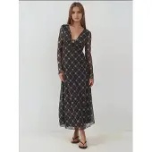 Hiccups for Kids Diepe V-hals Elegante Midi Ruit Bodycon Jurk