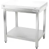 GOLDINOX Werkblad van roestvrij staal, 700x600 mm, met wit snijplank, PREMIUM -