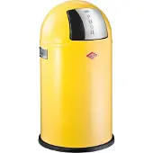 Wesco Pushboy Prullenbak | 50 Liter | Metaal - Citroengeel | Vuilnisbak - Made in Germany