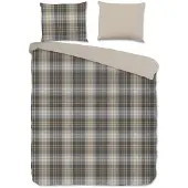 Good Morning dekbedovertrek bruin - 100% katoen flanel - 240 x 220 cm