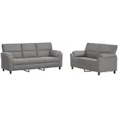 vidaXL Bankstel 2 pcs Lichtgrijs fluweel