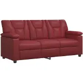 vidaXL Bankstel 2 pcs Wijnrood Kunstleer