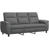 vidaXL Bankstel 3 pcs Donkergrijs Stof