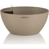 Lechuza CUBETO Stone 30 - Plantenbak - met uitneembare binnenbak - met bewateringssysteem - ALL-IN-ONE set met LECHUZA-PON - zandbeige