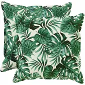 vidaXL Kussensloop 2 st HOUTEN Bladpatroon 60 x 60 cm Polyester