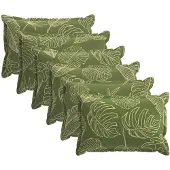 vidaXL Kussensloop 6 st HOUTEN Blad Design 50 x 80 cm Polyester