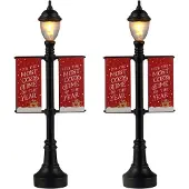 Lemax Lamp post banners set of 2 b/o (4.5v)