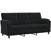 vidaXL Bank Zwart 214 x 85 x 93 cm fluweel