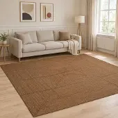 vidaXL Gebied Tapijt Grijs 300 x 300 cm Jute