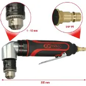 Ks Tools luchtdruk haakse boormachine 3/8" SlimPOWER 515.5465. Haakse boormachine voor luchtdruk met tandkransboorklem, geschikt voor boren tot 10 mm. Ideaal voor