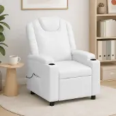 vidaXL Massage-relaxfauteuil Wit 75 x 95 x 106 cm Stof