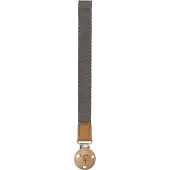 Fresk Speenkoord - 22 cm - Kraamcadeau - Speenketting met Velcro Sluiting - Speenhouder - Fopspeenkoord - Donkergrijs