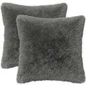 vidaXL Kussensloop 2 pcs HEERLEN Lichtgrijs 40 x 40 cm PV Fleece