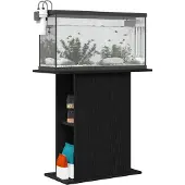 vidaXL Aquariumstandaard Zwart Eiken 75x36x72,5 cm Bewerkt Hout