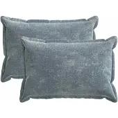 vidaXL Kussensloop 2 st HOUTEN Lichtblauw 50 x 70 cm Chenille Stof