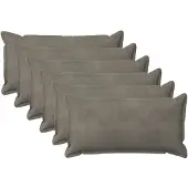 vidaXL Kussen met kussen HOUTEN 6 st Lichtgrijs fluweel