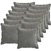 vidaXL Kussensloop 12 st HOUTEN Donkergrijs 45 x 45 cm Chenille Stof
