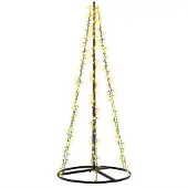 vidaXL LED kerstboom EKENAS 165 cm 540 LED's Warmwit Staal Zwart