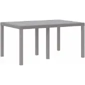 vidaXL Tuintafel, lichtgrijs, 150 x 100 x 73 cm, polyrotan