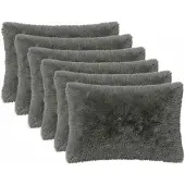 vidaXL Kussensloop 6 st HEERLEN Lichtgrijs 30 x 50 cm PV Fleece