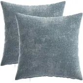 vidaXL Kussensloop 2 st HEERLEN Lichtblauw 40 x 40 cm Chenille Stof
