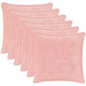 vidaXL Kussensloop 6 st HOUTEN Roze 35 x 35 cm Nep Konijnenbont