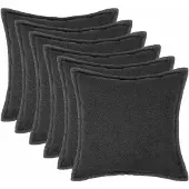 vidaXL Kussensloop 6 st HOUTEN Donkergrijs 50 x 50 cm Bouclé