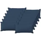 vidaXL Kussen met kussen HOUTEN 12 st Blauw Faux Linnen