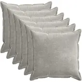 vidaXL Kussensloop 6 st HOUTEN Lichtgrijs 80 x 80 cm Chenille Stof