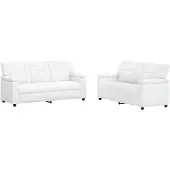 vidaXL Bankstel 2 pcs Wit Kunstleer