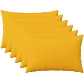 vidaXL Kussensloop 6 st HEERLEN Licht Geel 50 x 75 cm Stof