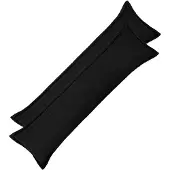 vidaXL Kussensloop 2 st HOUTEN Zwart 40 x 145 cm Bouclé