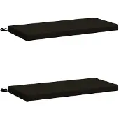 vidaXL Bank Kussens SOEST 2 st 100% Polyester Zwart 60 x 40 x 5 cm