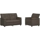 vidaXL Bankstel 2 pcs Grijs Kunstleer