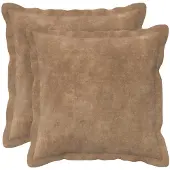 vidaXL Kussensloop 2 st HOUTEN Taupe 35 x 35 cm Microfiber Fleece