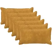 vidaXL Kussensloop 6 st HOUTEN Geel 40 x 70 cm Microfiber Fleece
