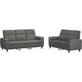 vidaXL Bankstel 2 pcs Donkergrijs Stof
