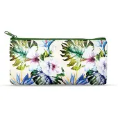 Pigna , katoenen omslag, natuurlijke bloemen, 10x22 cm, bloemmotief met witte details