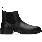 Manfield Zwarte leren chelsea boots | Maat 45