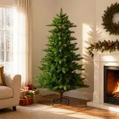 vidaXL Kunstkerstboom 210 cm PVC en Metalen Groen