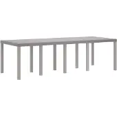 vidaXL Tuintafel, lichtgrijs, 250 x 100 x 73 cm, polyrotan