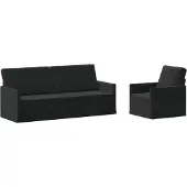 vidaXL - Bankstel - 2 - pcs - Zwart - fluweel