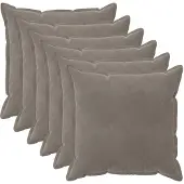 vidaXL Kussensloop 6 st HOUTEN Lichtgrijs 55 x 55 cm Fluweel