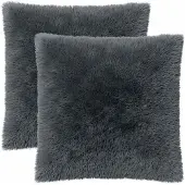 vidaXL Kussen 2 st HEERLEN Antraciet 70 x 70 cm PV Fleece